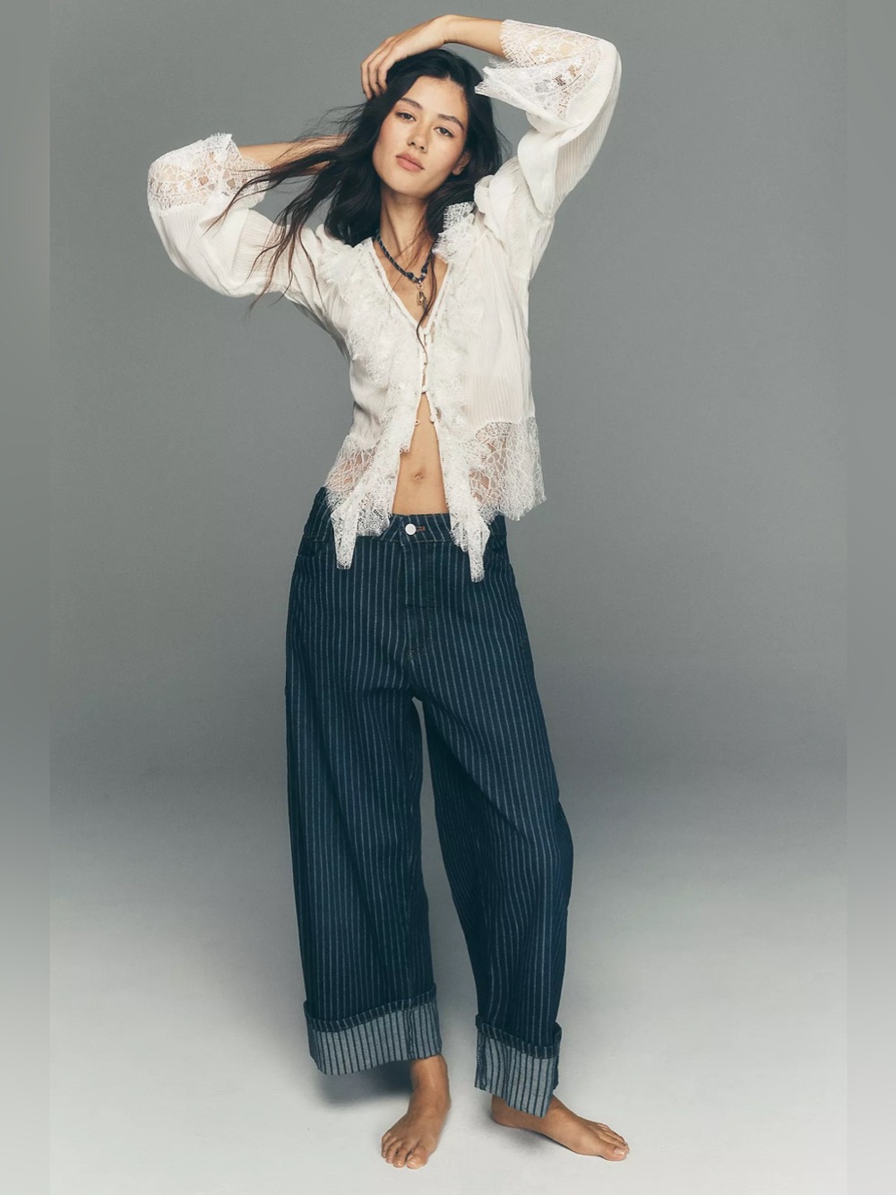 Anthropologie Pilcro Kayden High-Rise Railroad Stripe Carpenter Barrel Jeans